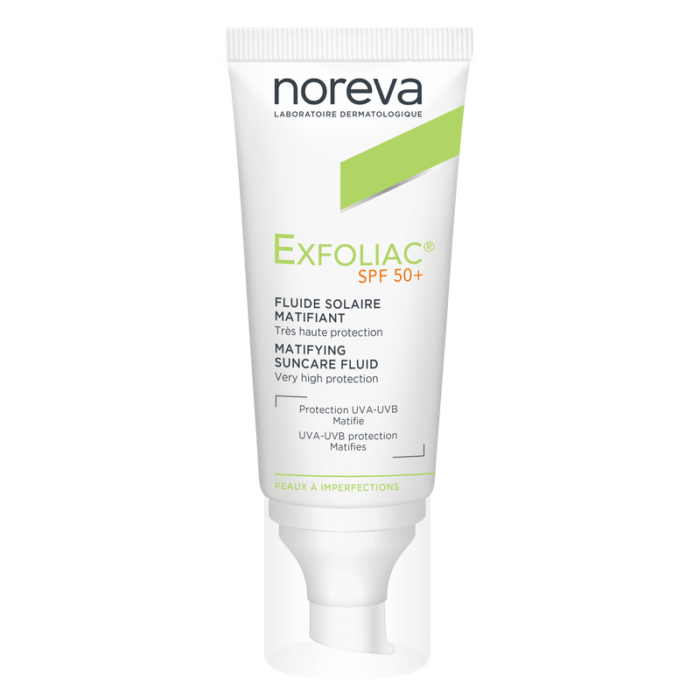 NOREVA-EXFOLIAC-FLUIDE-SOLAIRE-MATIFIANT-SPF50+-40-ML-PARA-DU-BONHEUR-TUNISIE