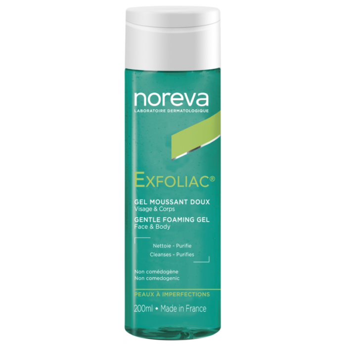 NOREVA-EXFOLIAC-GEL-MOUSSANT-DOUX-200-ML-PARA-DU-BONHEUR-TUNISIE