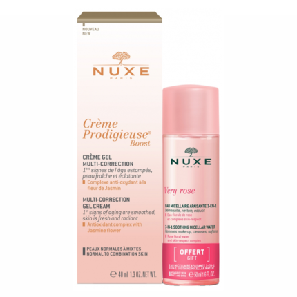 NUXE-CRÈME-PRODIGIEUSE-BOOST-GEL-40-ML-+-VERY-ROSE-EAU-MICELLAIRE-3EN1-40-ML-OFFERTE-PARA-DU-BONHEUR-TUNISIE