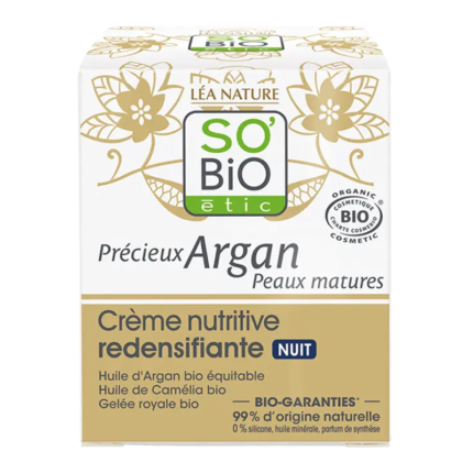 LEA-NATURE-SO'BIO-CRÈME-NUTRITIVE-REDENSIFIANTE-NUIT-PRÉCIEUX-ARGAN-50ML-PARA-DU-BONHEUR-TUNISIE