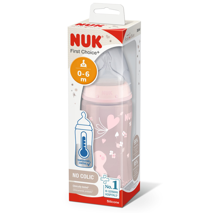 NUK-FIRST-CHOICE+-BIBERON-0-6-MOIS-ROSE-300ML-PARA-DU-BONHEUR-TUNISIE