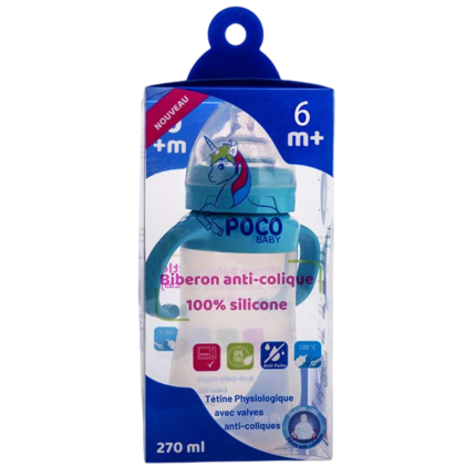 POCO-BABY-BIBERON-SILICONE-ANTI-COLIQUE-BLEU-270ML-PARA-DU-BONHEUR-TUNISIE