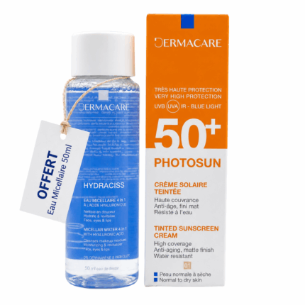 Tube Dermacare photosun creme teintée SPF50+ teinte 01 pour peaux normales à sèches Tunisie