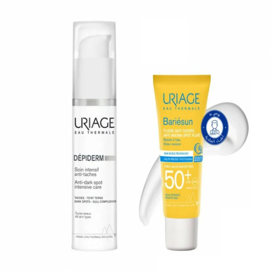 Sans titr123 URIAGE DEPIDERM SOIN INTENSIF ANTI TACHES 30ML&URIAGE BARIESUN FLUIDE ANTI TACHES SPF50+ 40ML OFFERT – Image 1