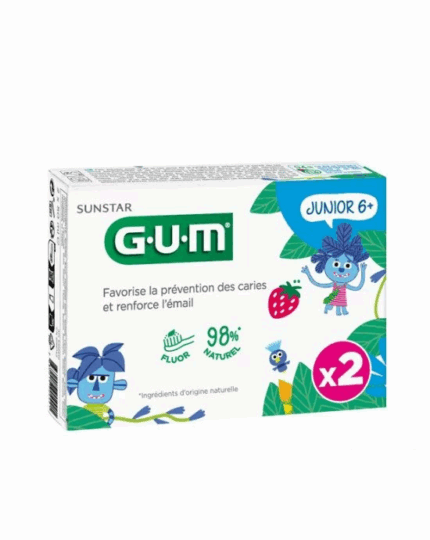 GUM JUNIOR Gel Dentifrice 6+ ans 2x50ML
