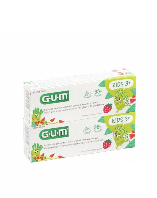 Sans titre Gum Kids dentifrice fraise 3-6 ans 2X50ML – Image 1