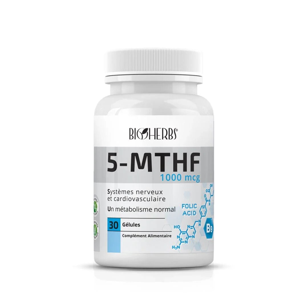 bioherbs-5-mthf-vitamine-b9-30-gelules BIOHERBS 5-MTHF VITAMINE B9 30 GELULES – Image 1