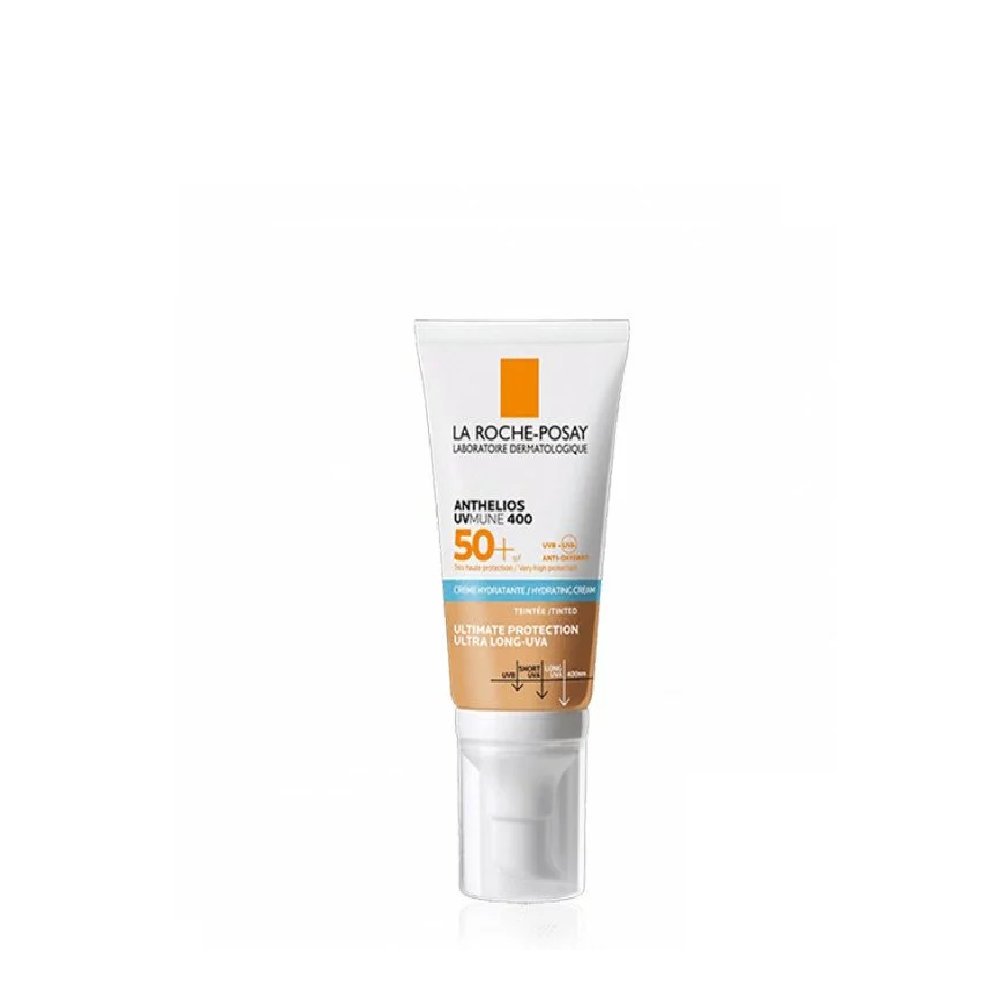Anthelios UVMUNE 400 Crème Hydratante Teintée SPF50+ La Roche-Posay roche posay anthelios UVMUNE 400 Crème Hydratante Teintée SPF50+ visage peaux sèches sensibles Tunisie
