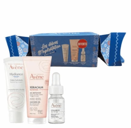 AVENE COFFRET LES DELICES D'HYDRATATION Hydrance Riche+XeraCalm Gel 100ml+Hyaluron Activ B3 10ml Offerts