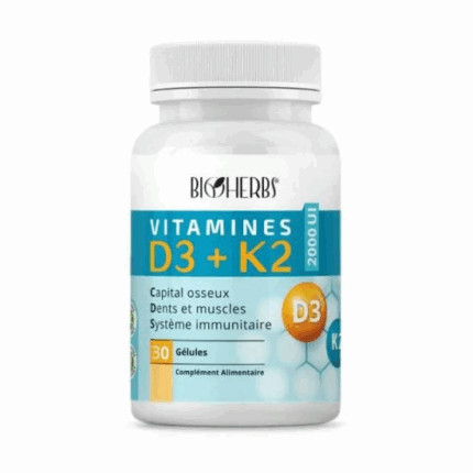 BIOHERBS VITAMINES D3+K2 30 GELULES