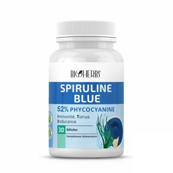bonheur BIOHERBS Spiruline Bleu 30 GELULES – Image 1