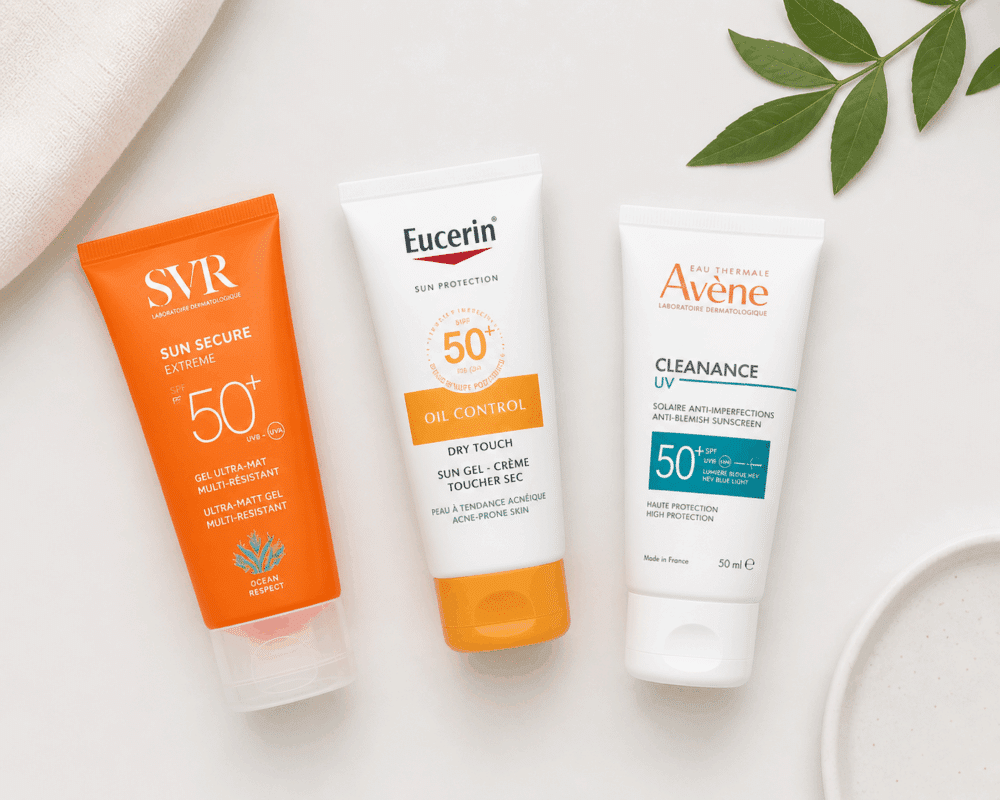 Critères écran solaire non comédogène peau grasse Tunisie — gel mat SPF50+ sans parfum résistant transpiration