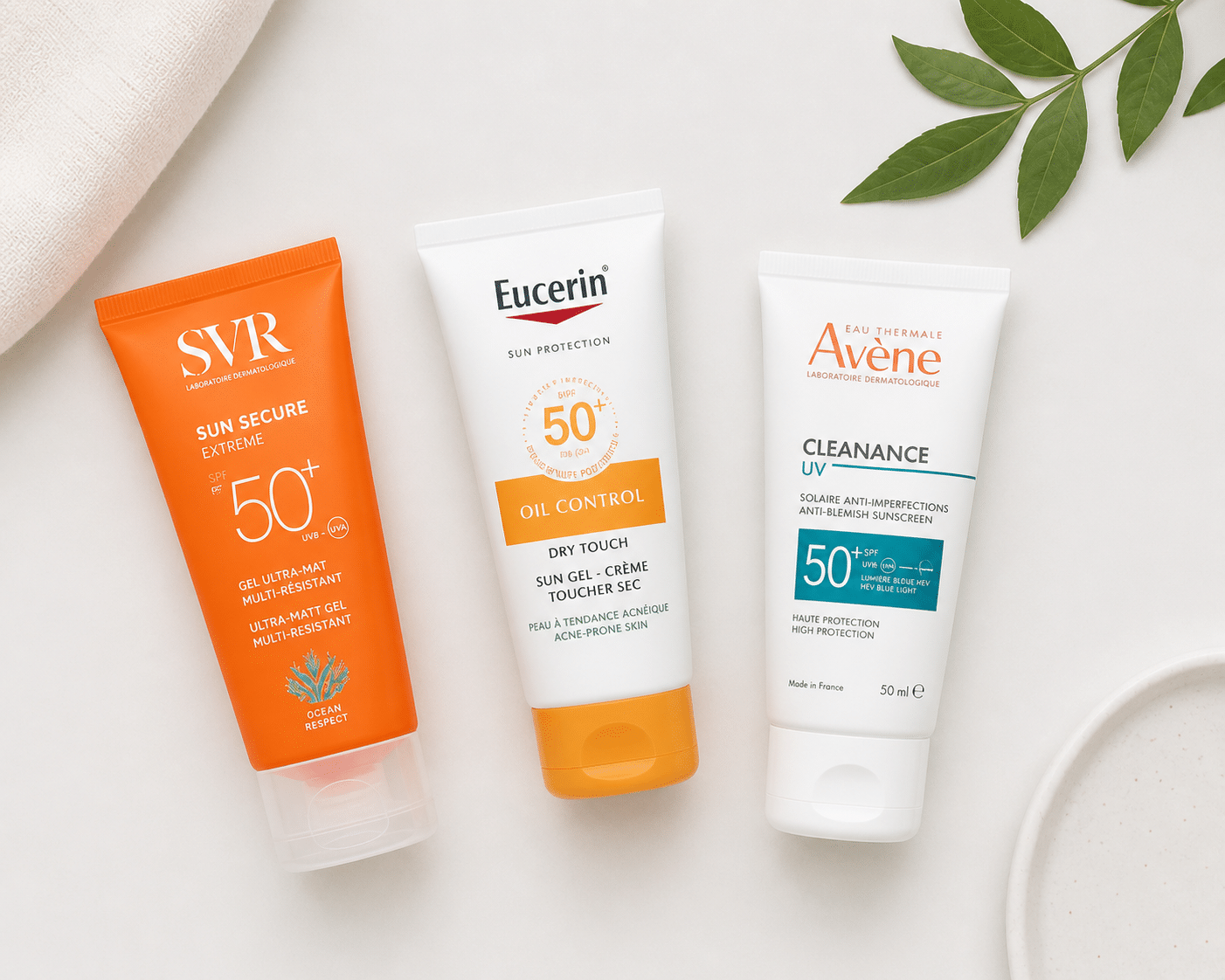 Critères écran solaire non comédogène peau grasse Tunisie — gel mat SPF50+ sans parfum résistant transpiration