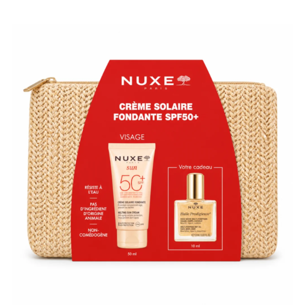 123 Nuxe Crème Solaire Fondante SPF50 + Huile Prodigieuse & Trousse Offertes – Image 1