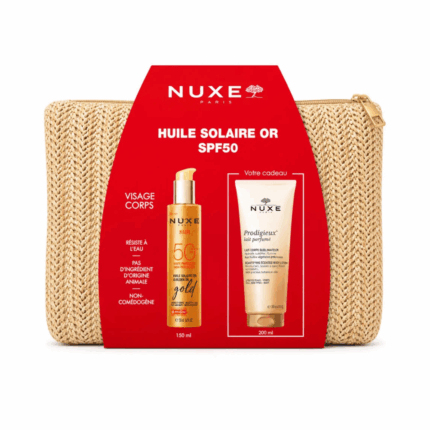 Nuxe Trousse Sun Huile Solaire Or Gold Spf50 150ml + Prodigieux Lait Parfume Corps 200ml Offert