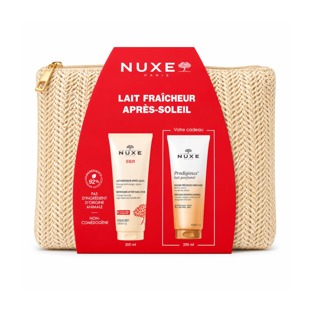 1243 NUXE - LAIT FRAICHEUR APRES SOLEIL + HUILE DE DOUCHE 200ML ET TROUSSES OFFERTES – Image 1
