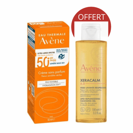 Avène Solaire Crème Invisible + Xeracalm Huile Lavante 100 ml Offerte