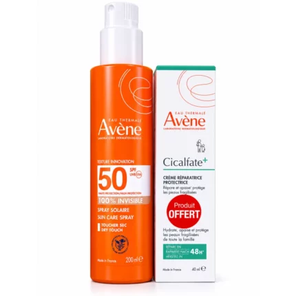 AVENE - SPRAY SOLAIRE INVISIBLE SPF50+ ADULTE 200ML + AVENE CICALFATE CRME REPARATRICE 40ML OFFERTE
