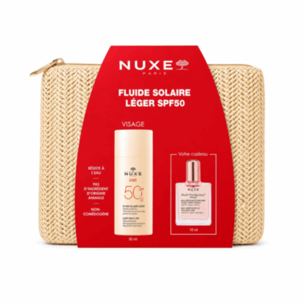 Nuxe Sun Trousse Fluide Solaire Léger spf 50 + 50 ml + Huile Prodigieuse Florale 10 ml Offerte