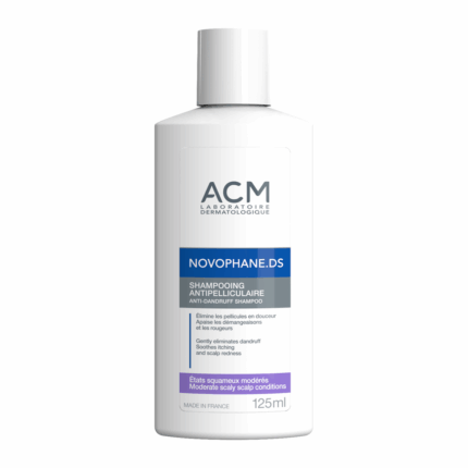 Flacon ACM Novophane DS Shampooing Antipelliculaire 125 ml, soin du cuir chevelu squameux en Tunisie