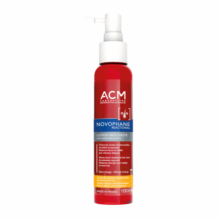 Flacon spray ACM Novophane Lotion Anti-Chute réactionnelle 100 ml, soin fortifiant des cheveux en Tunisie