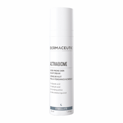 Flacon pompe Dermaceutic Activabiome Crème Nuit 40 ml, soin de nuit peau à tendance acnéique en Tunisie