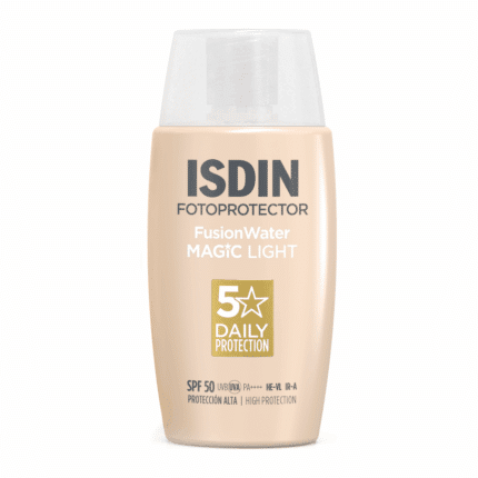 Flacon ISDIN Fotoprotector Fusion Water Magic Light SPF50 50 ml, écran solaire teinté visage en Tunisie