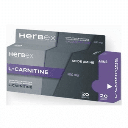 Boîte Herbex L-carnitine 300Mg 20 gélules en Tunisie