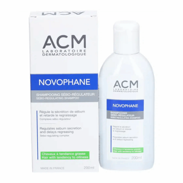Flacon ACM Novophane Shampooing Sébo-régulateur 200ml pour le soin des cheveux en Tunisie