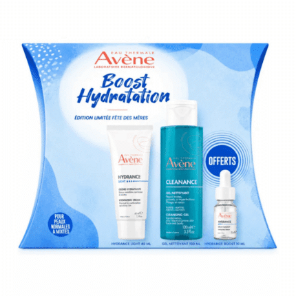 Avene - Coffret Boost Hydratation : crème Hydrance Light + Cleanance Gel Nettoyant + sérum Hydrance Boost en Tunisie