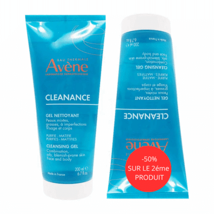 Flacon Avène Cleanance Gel Nettoyant 200mL pour le soin du visage en Tunisie