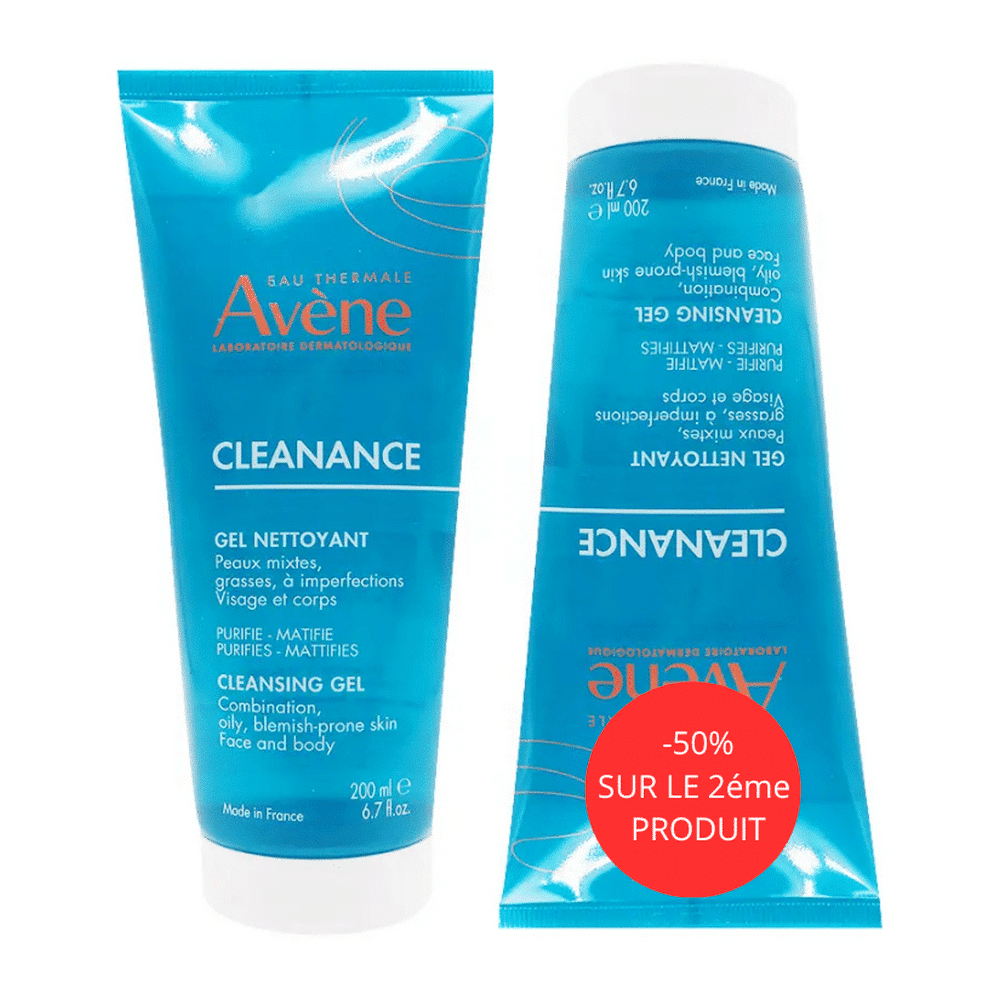 -50% SUR LE 2éme PRODUIT Flacon Avène Cleanance Gel Nettoyant 200mL pour le soin du visage en Tunisie