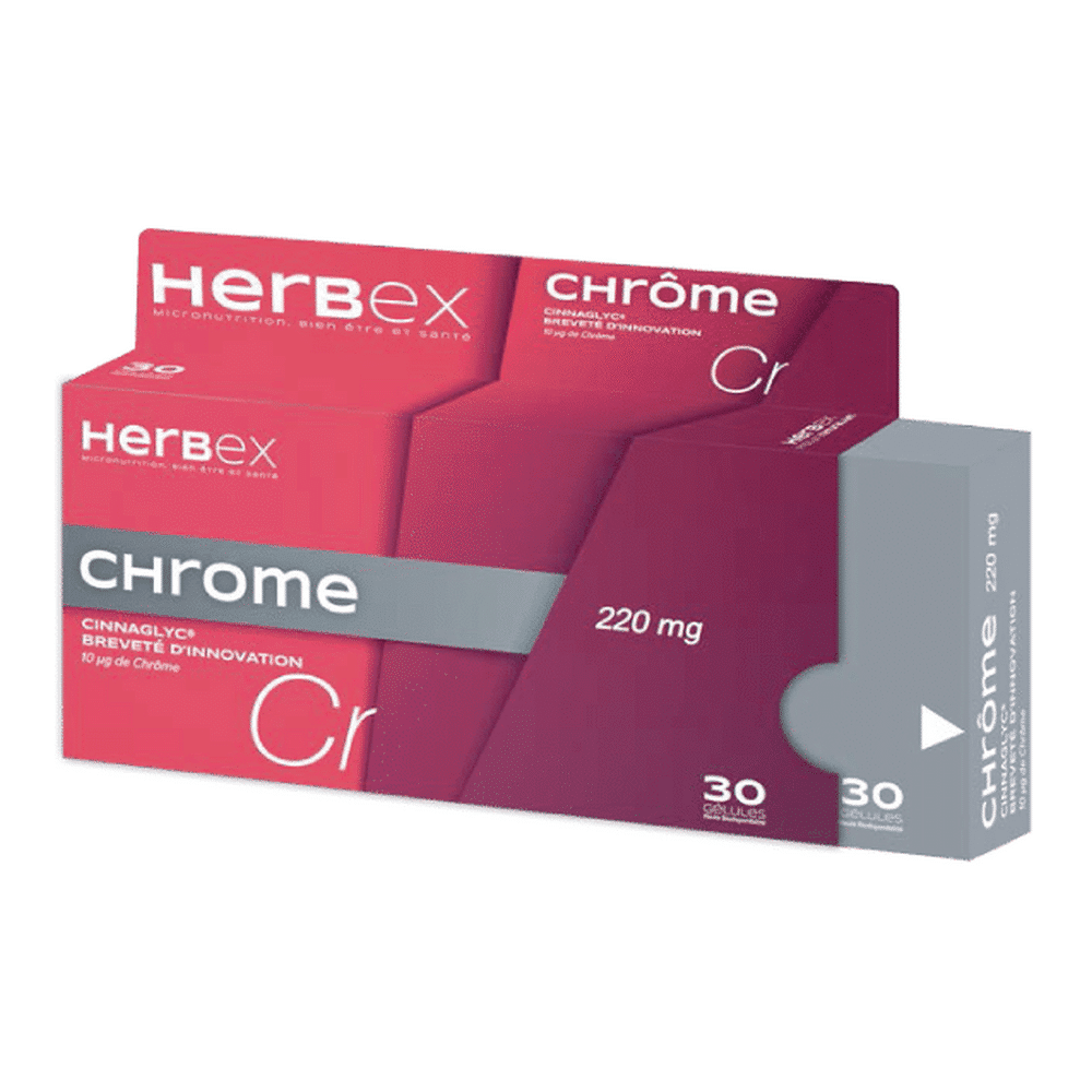 COMPLEMENT ALIMENTAIRE HERBEX CHROME 220MG 30 GELULES