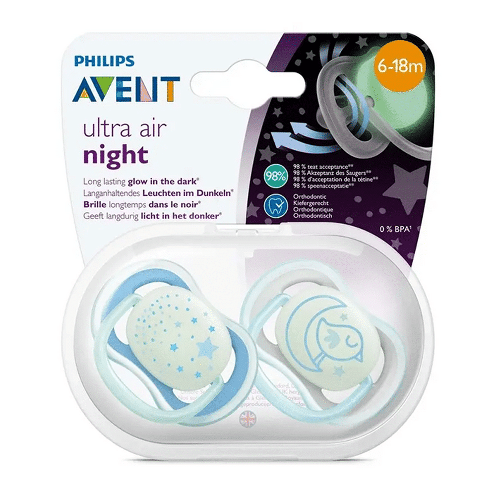 Avent Sucette Ultra Air Night 6-18m Garçon