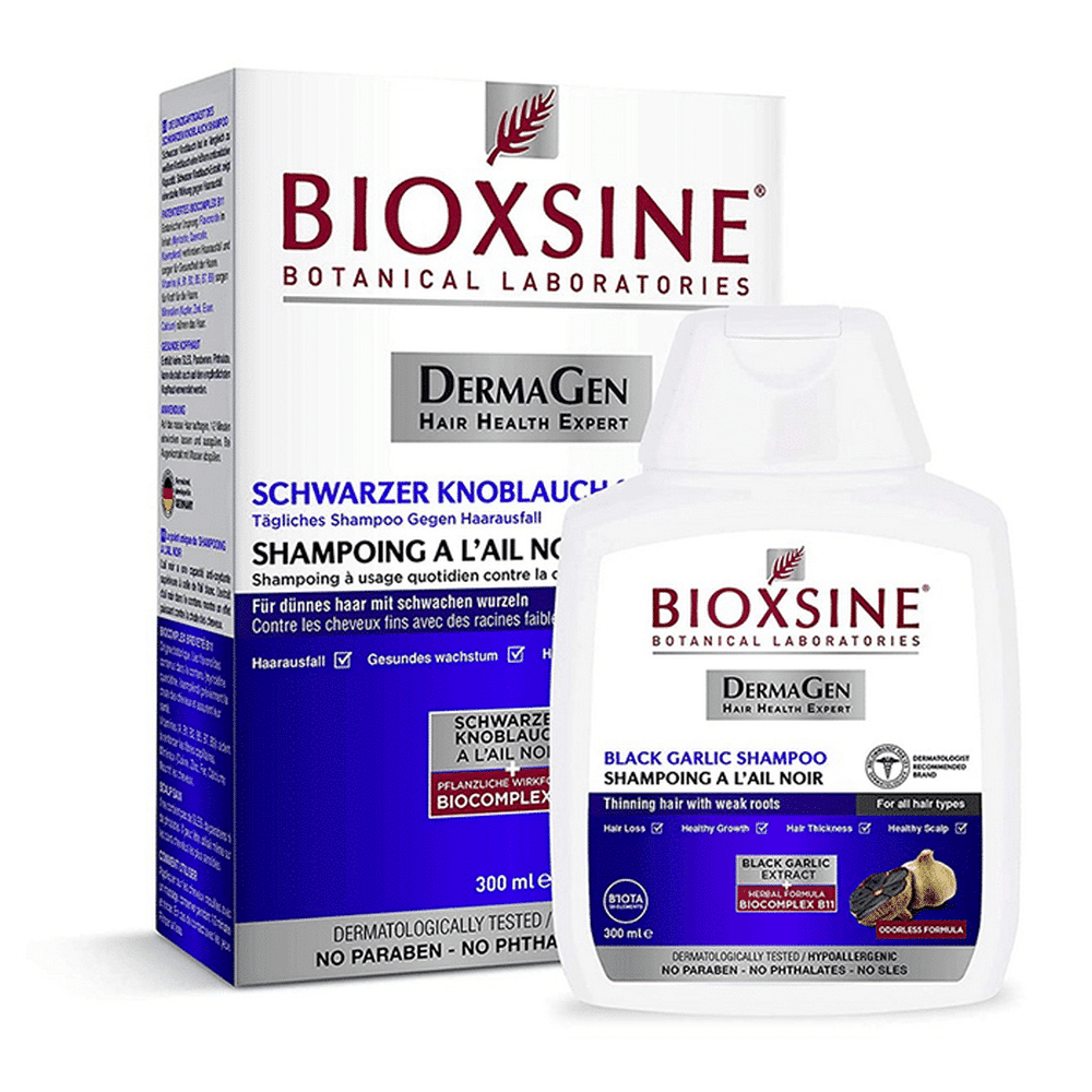 Dermagen shampoing a l'ail noir anti-chute 300ml -bioxsine