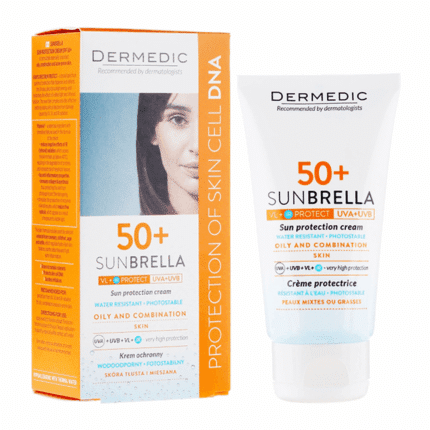 DERMEDIC SUNBRELLA ECRAN PEAU MIXTE à GRASSE SPF50+ 50ml écran solaire photostable Tunisie