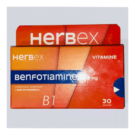 Boîte Herbex Benfotiamine 50mg 30 gélules pour bébé en Tunisie