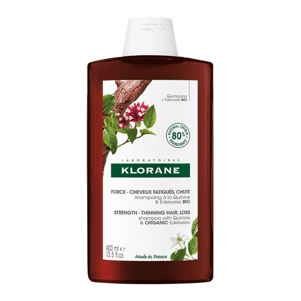 KLORANE Shampooing Traitant Fortifiant à la Quinine et edelweiss bio 400 ml