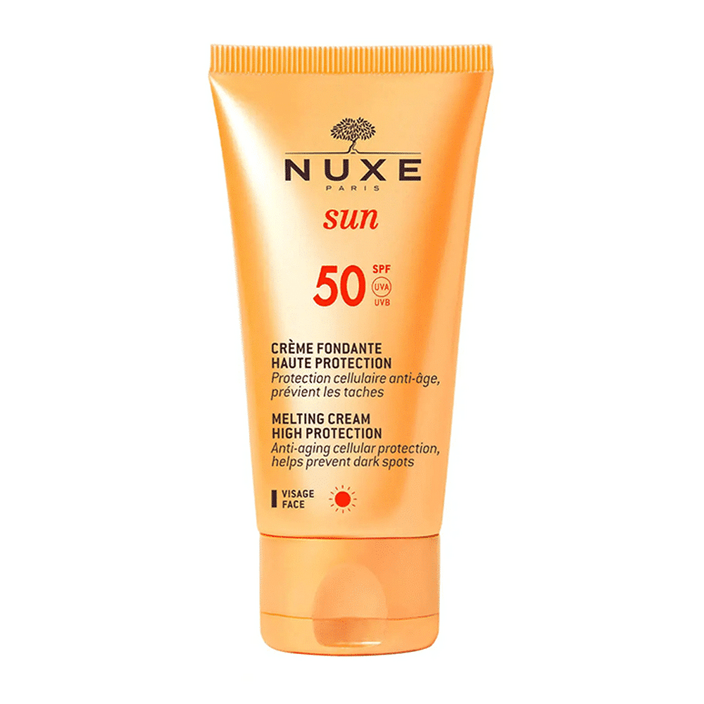 NUXE SUN CREME FONDANTE VISAGE SPF50+ 50ml NUXE SUN CREME FONDANTE VISAGE SPF50+ - crème solaire haute protection visage 50ml texture fondante NUXE Tunisie