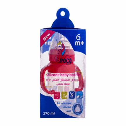 POCO-BABY-BIBERON-SILICONE-ANTI-COLIQUE-ROSE-270ML-PARA-DU-BONHEUR-TUNISIE