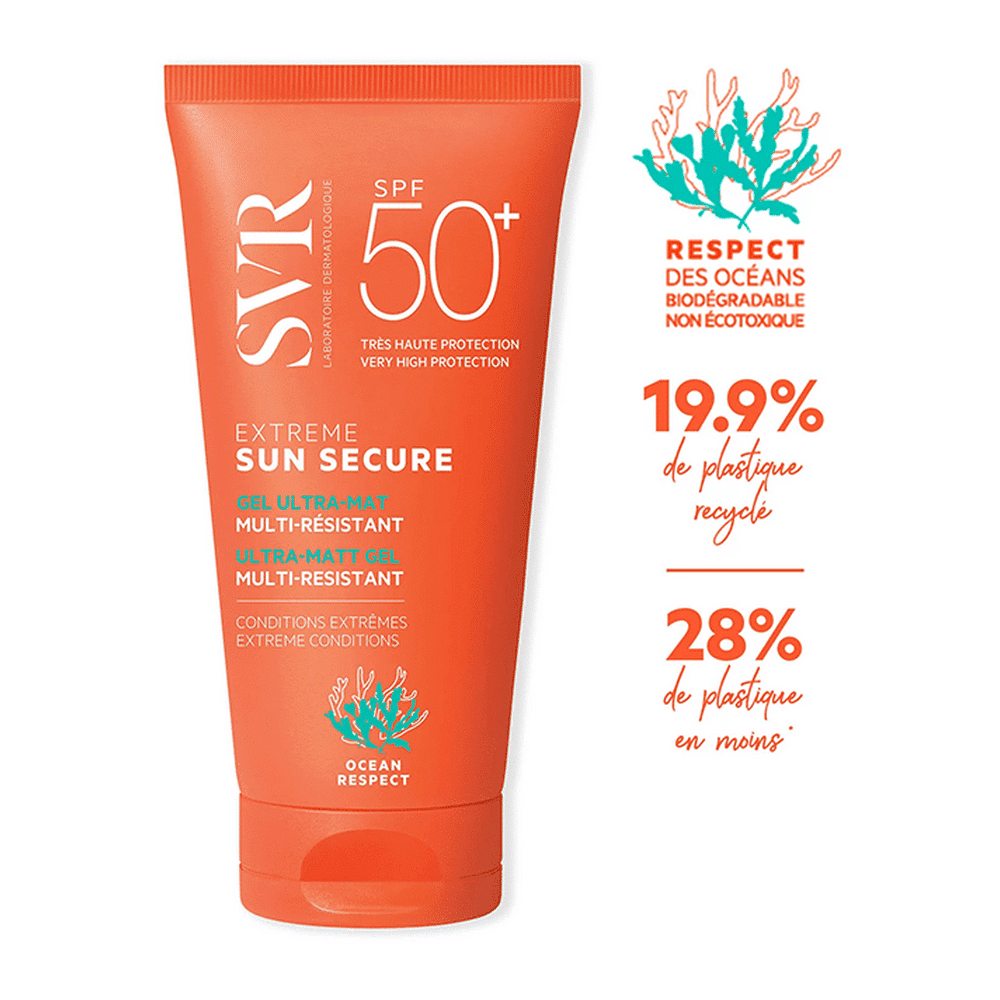 SVR SUN SECURE EXTERME SPF50+ 50ml SVR SUN SECURE EXTERME SPF50+ gel solaire ultra mat 50ml peaux sensibles sport enfants Tunisie