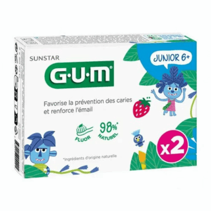 Tube GUM Junior Gel Dentifrice 6+ Ans 2x50ML pour l'hygiène quotidienne en Tunisie