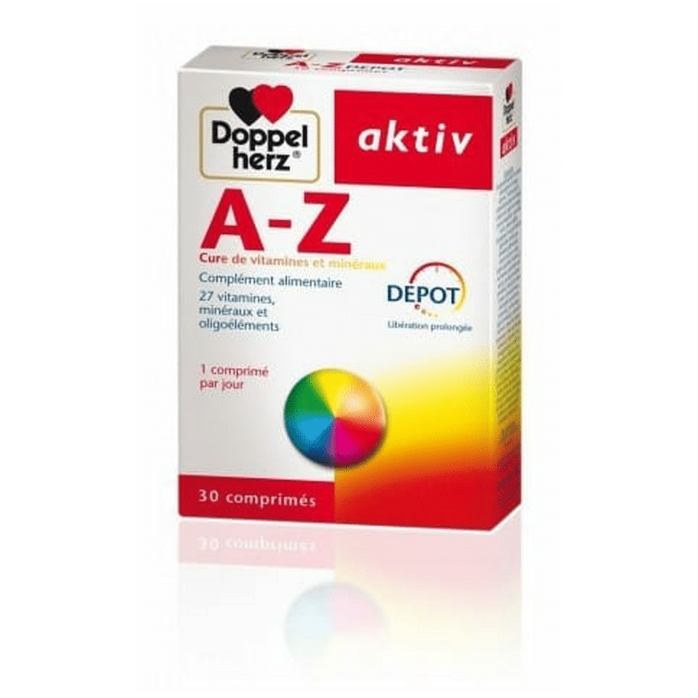Doppel herz aktiv A-Z - Complément alimentaire - Cure de vitamines et minéraux - 30 comprimés
