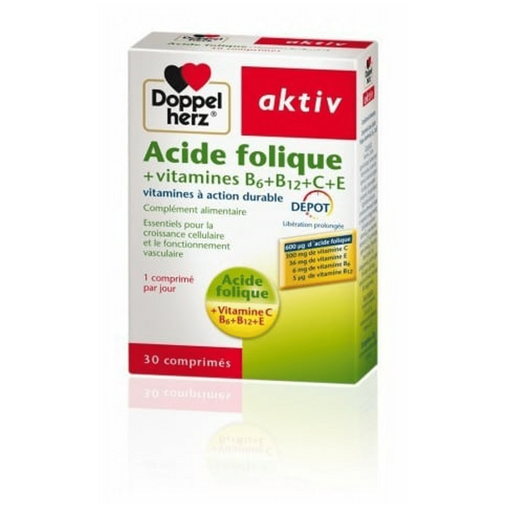 Doppelherz Aktiv Acide Folique Vitamines B+c+e 30 Comprimés