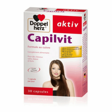 Boîte Doppelherz Aktiv Capilvit 30 gélules complément alimentaire en Tunisie