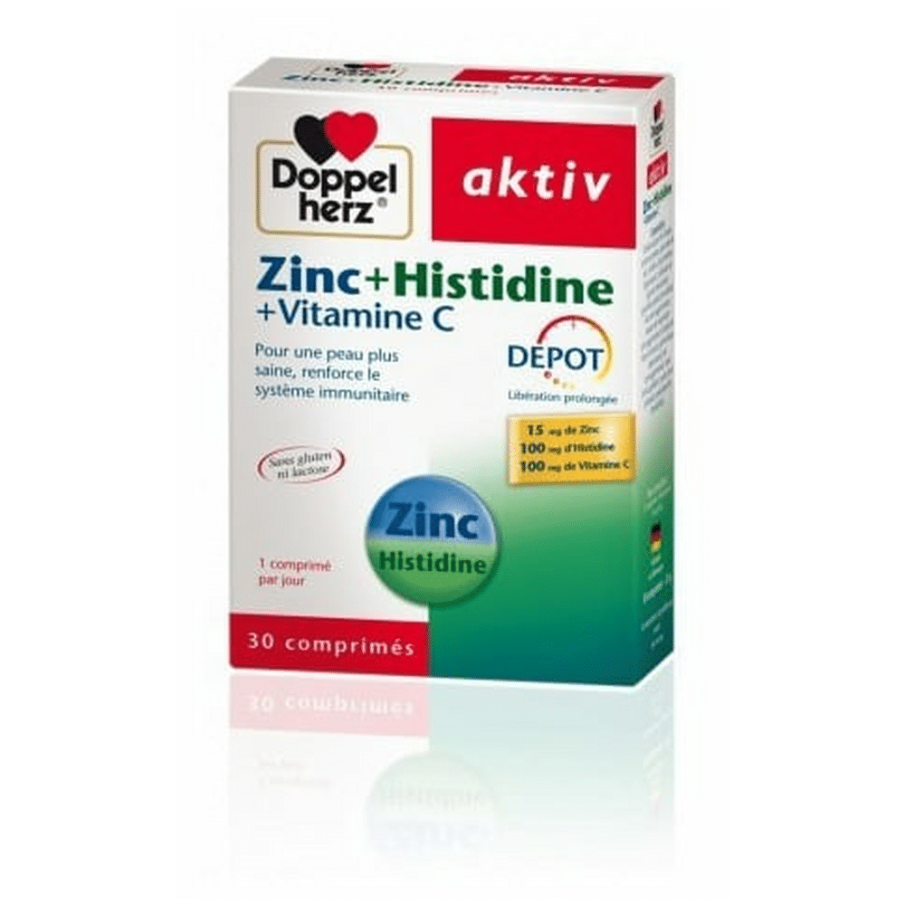 Doppel Herz AKTIV Zinc Histidine Vit C Boite de 30 Comprimés