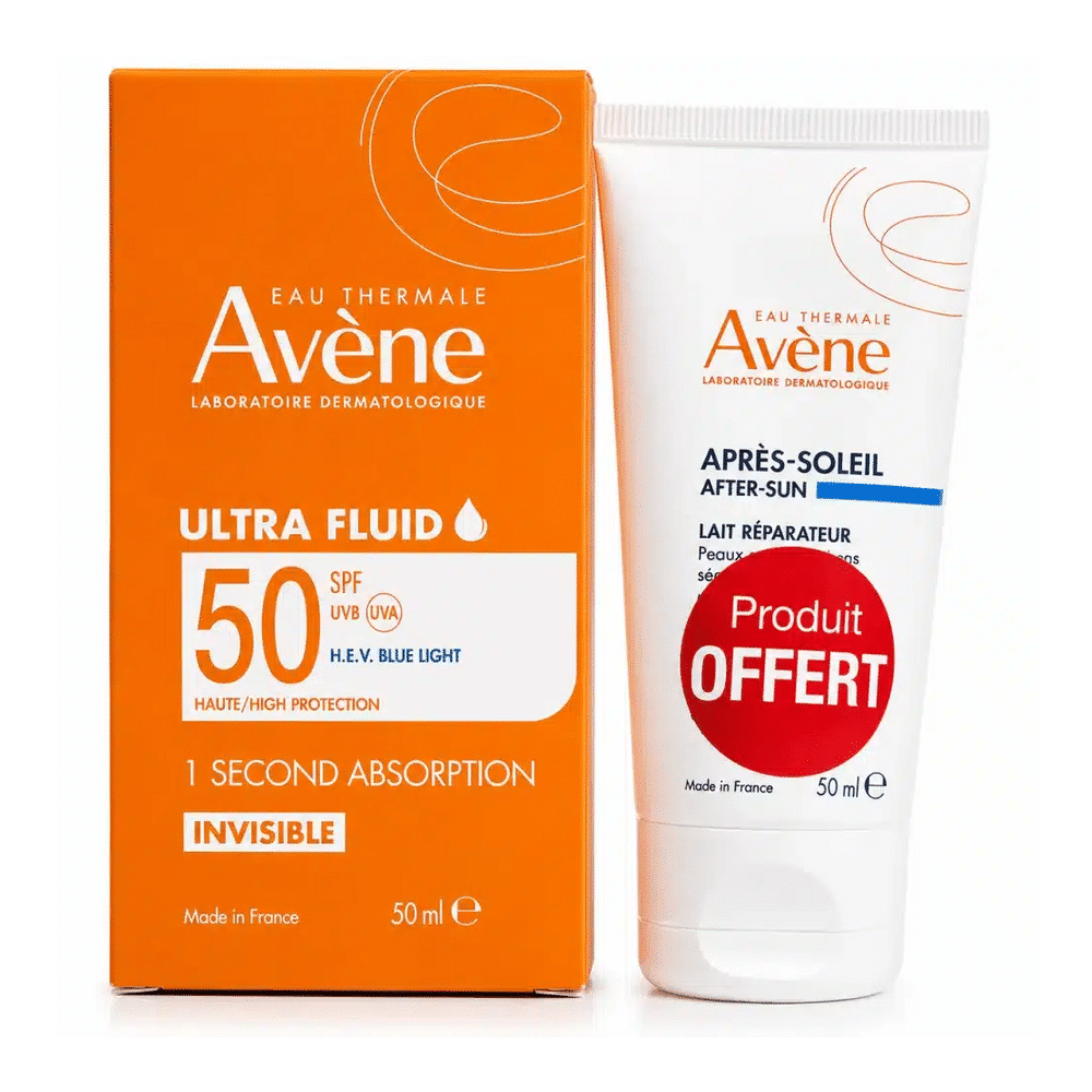 Avène Ultra Fluide Invisible SPF50 50 ml + Lait Après Soleil 50 ml Offert
