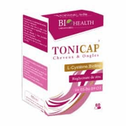 Boîte Bio Health Tonicap 60 gélules pour le soin des cheveux en Tunisie