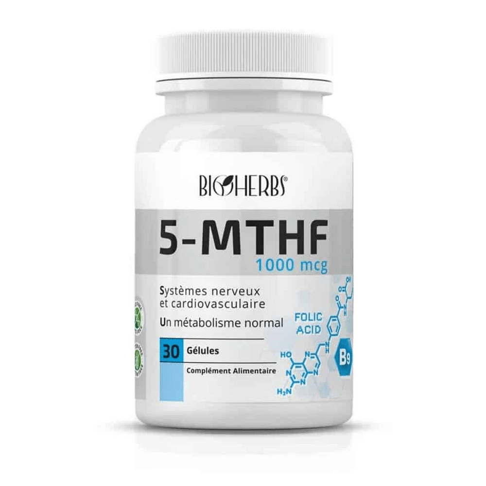 bioherbs-5-mthf-vitamine-b9-30-gelules Boîte Bioherbs 5-mthf Vitamine b9 30 gélules complément alimentaire en Tunisie
