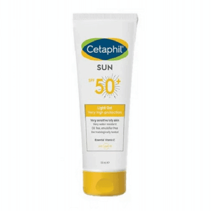 Flacon cetaphil sun light Gel SPF 50+ 100ML visage texture gel aloe vera vitamine E glycérine Tunisie